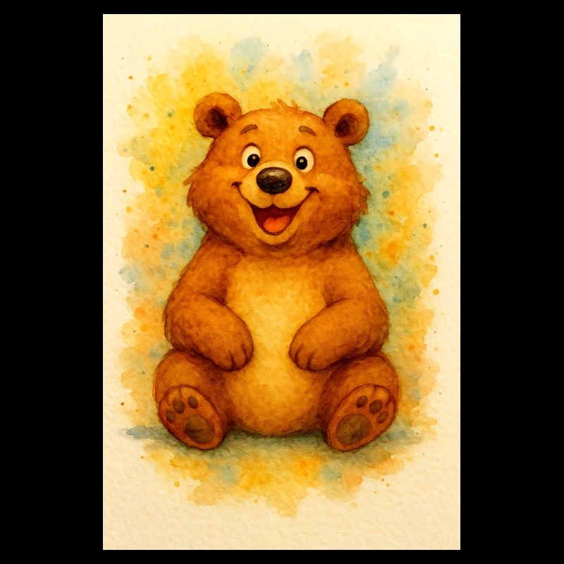 Joy Bear in Watercolor