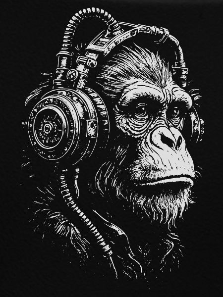Headphone Ape Illustration
