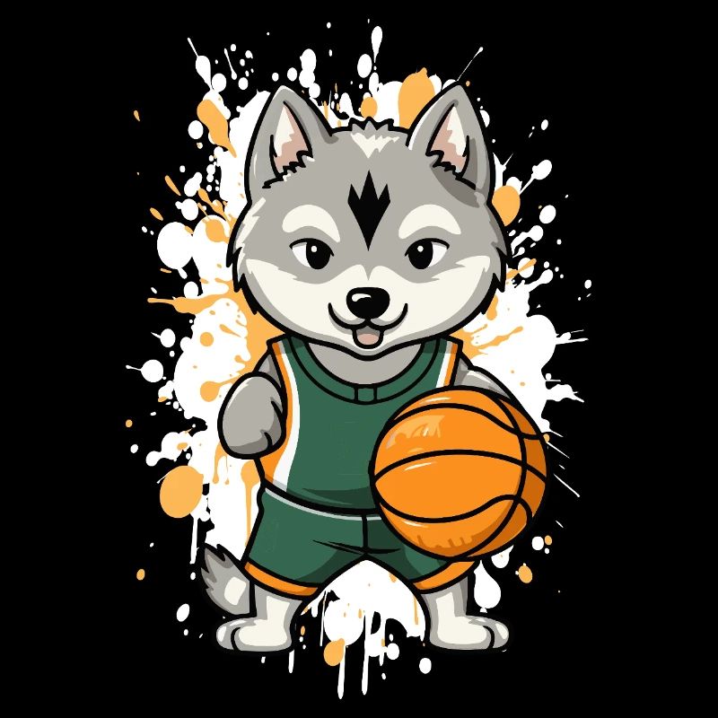 Husky artiste de balle, éclaboussant