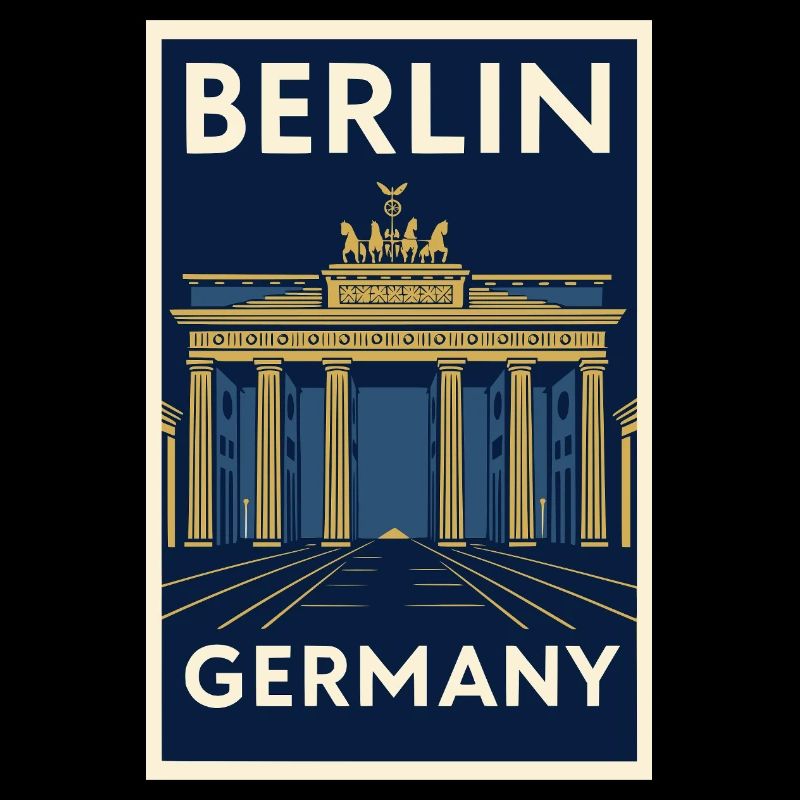 Affiche rétro Berlin – Porte de Brandebourg
