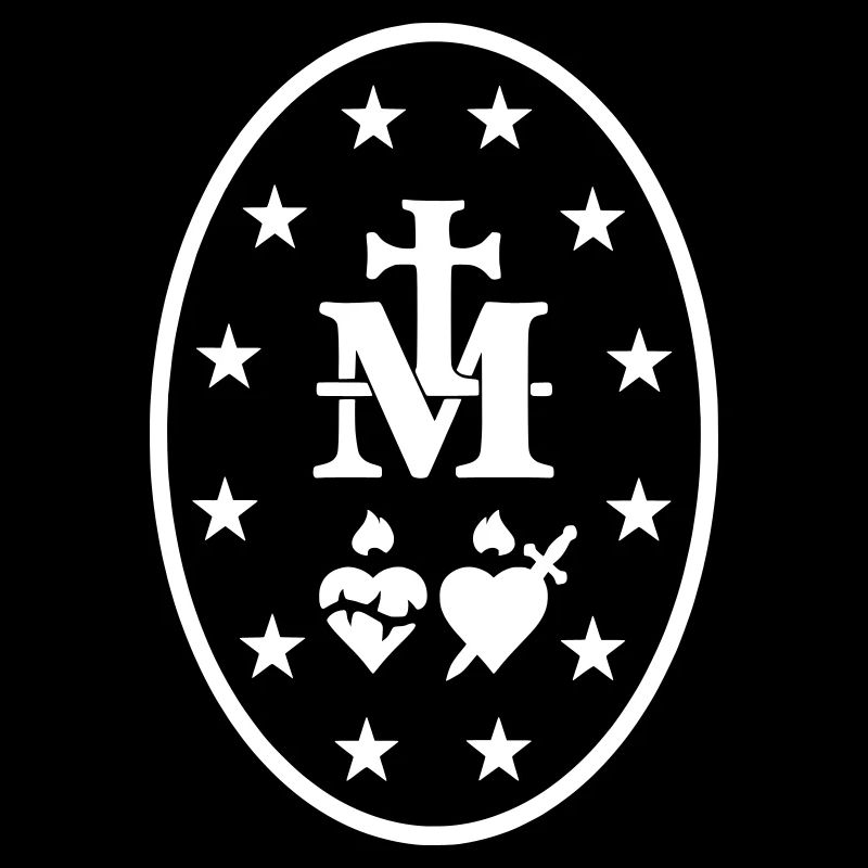 Wundersame Medaille Maria Heilige Symbole Weiß