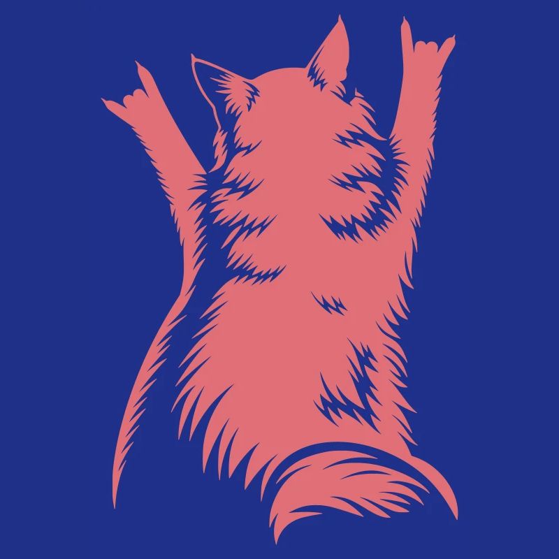 Rock Cat Back View – Devil Horns