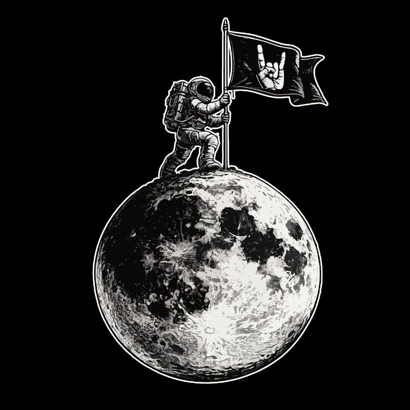 Mond mit Rockflagge