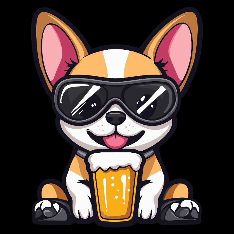 Chihuahua Dog Après Ski Beer Comic