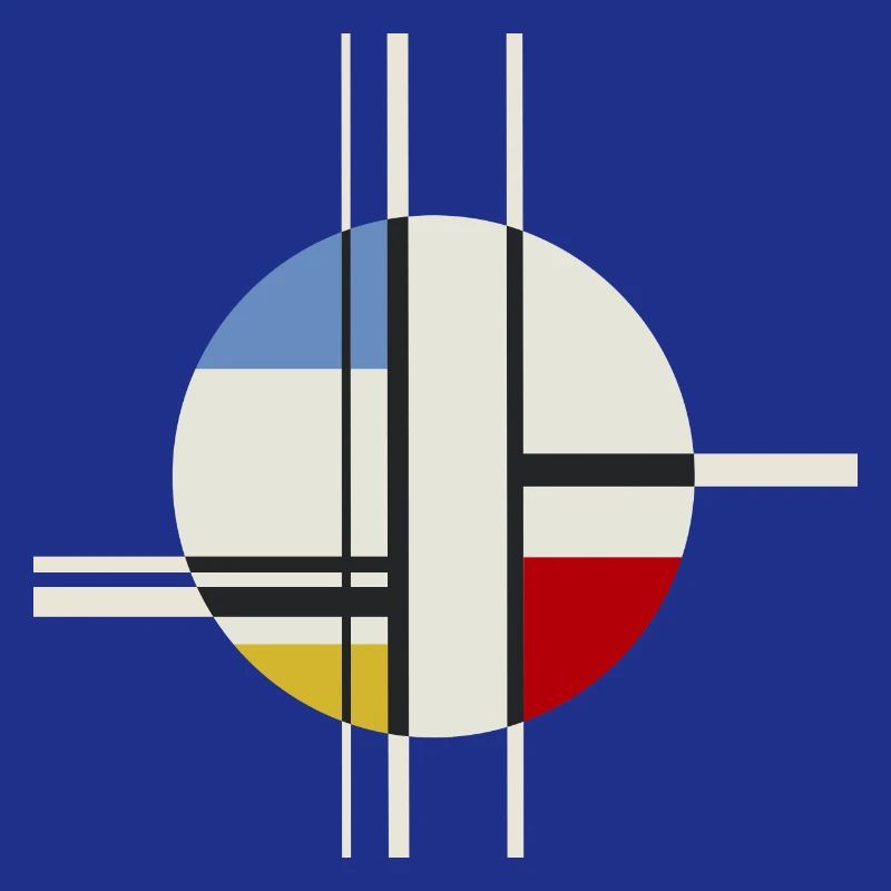 Circle Rectangles Abstract Modern Art