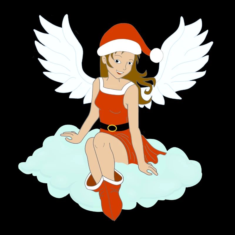 Noël ange brune attend le père Noël