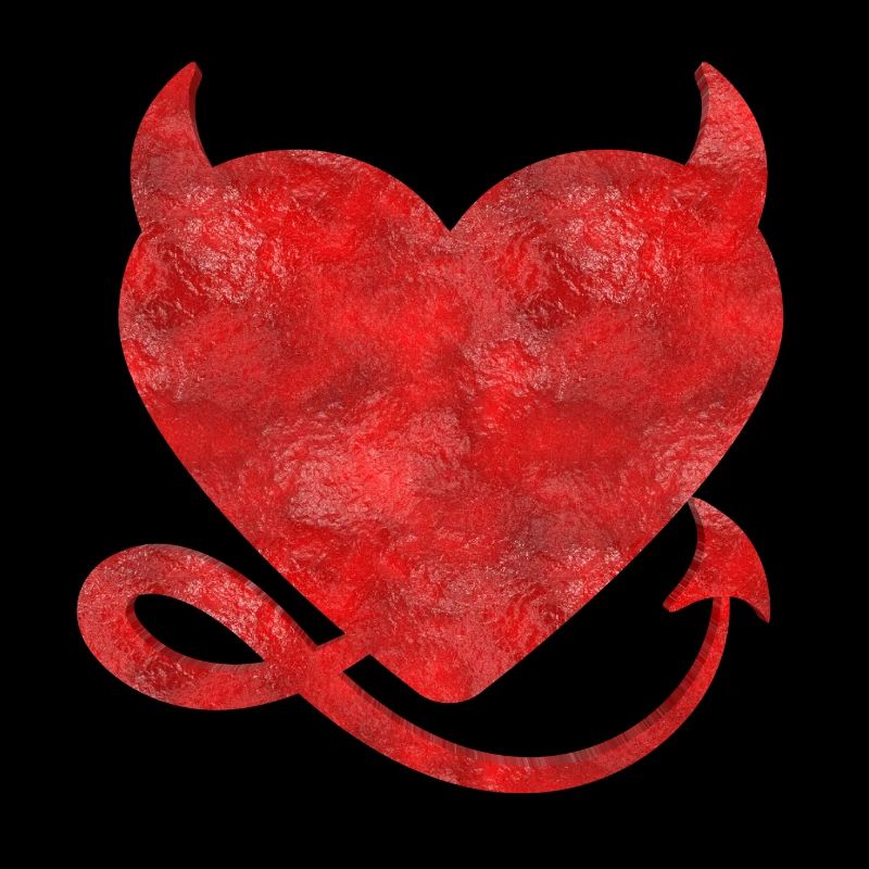 Coeur de diable avec le design de cornes