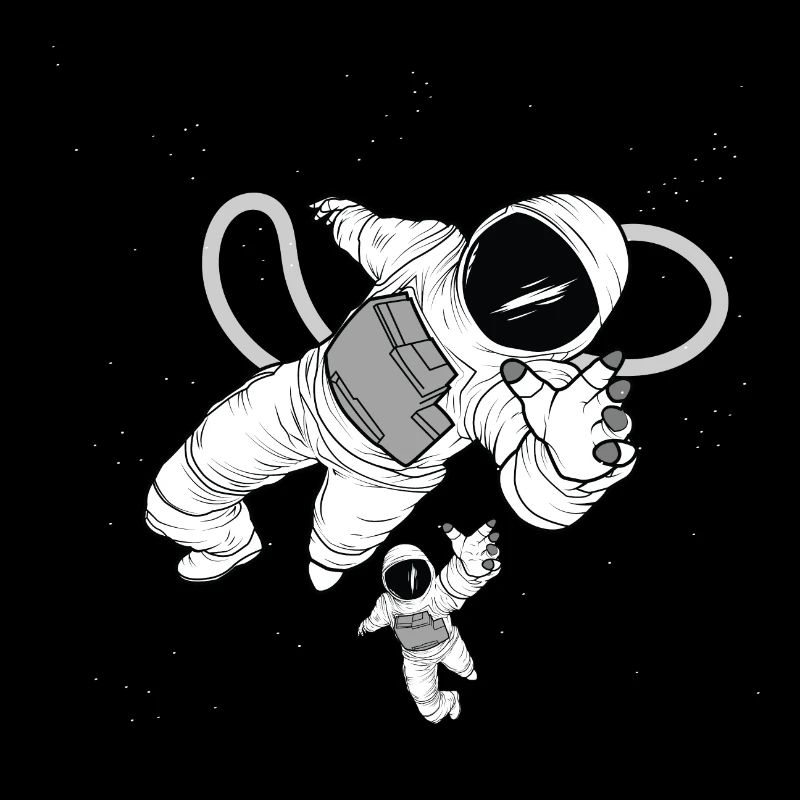 Space Man. Two Rocket Men In Kosmos. Astronaut.