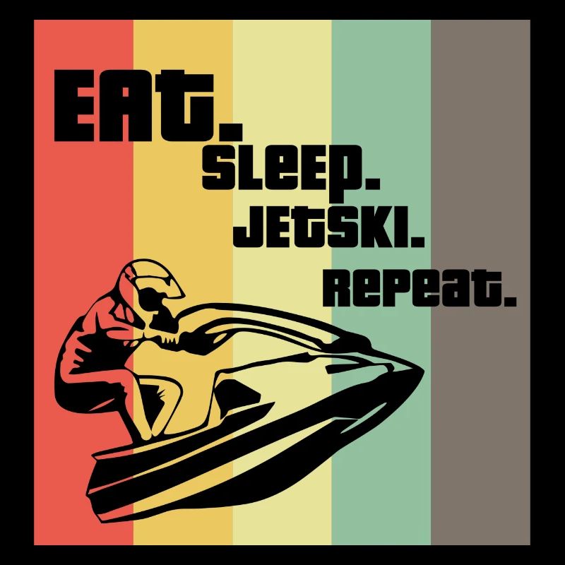 Eat Sleep Jetski RepeatJet Ski Gift Retro