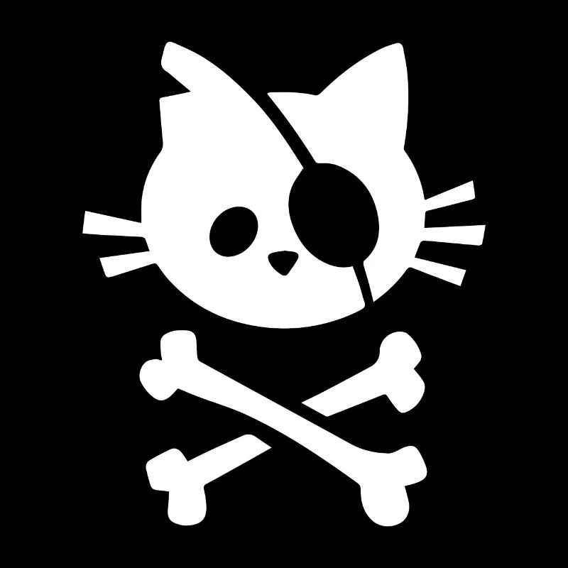 T-shirt chat avec os de crâne