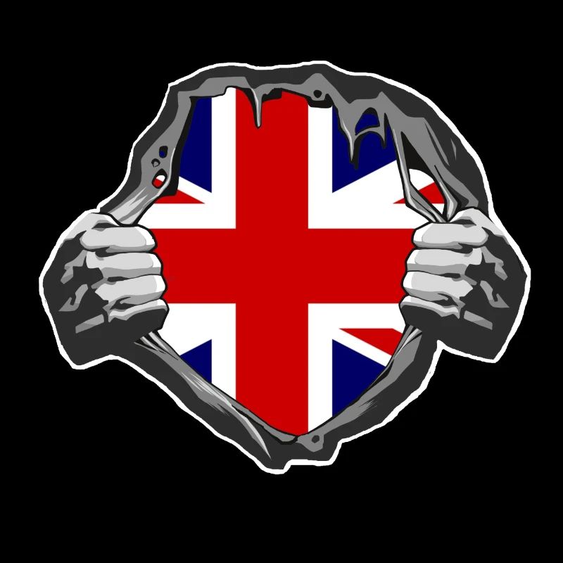 Chemise déchirée de l'Angleterre, chemise de drapeau de GB humour d'amusement