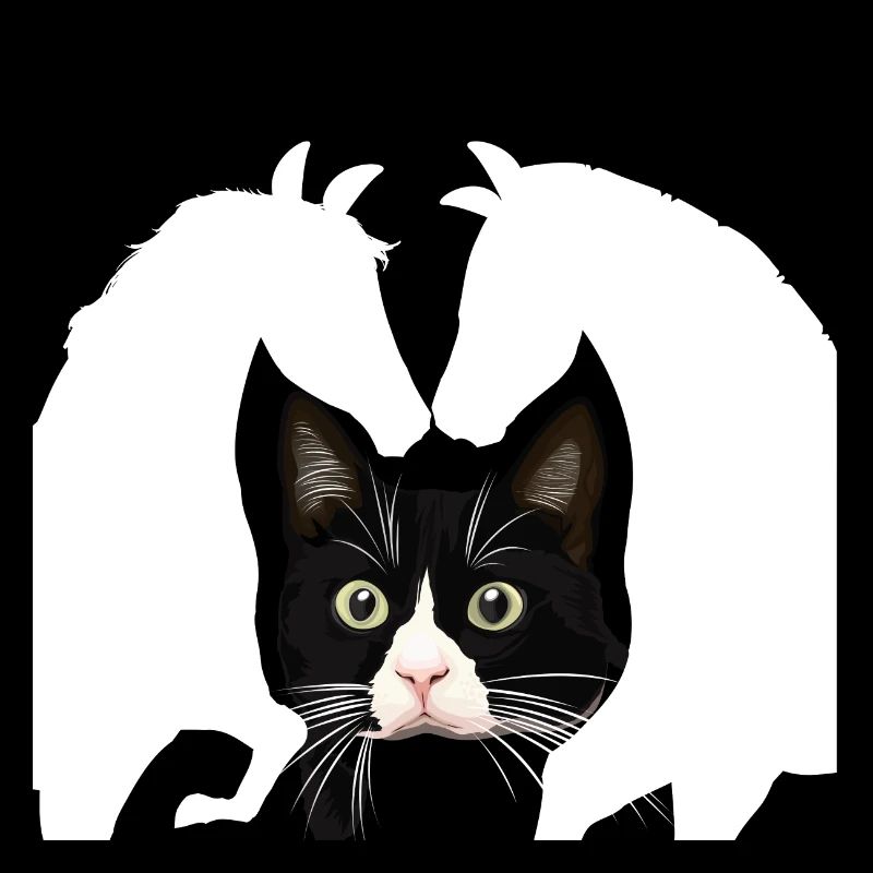Pferd Katze Katzen und Pferdeliebhaber Geschenk