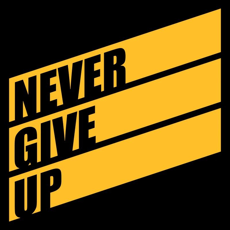 never give up yellow bars logo design never up