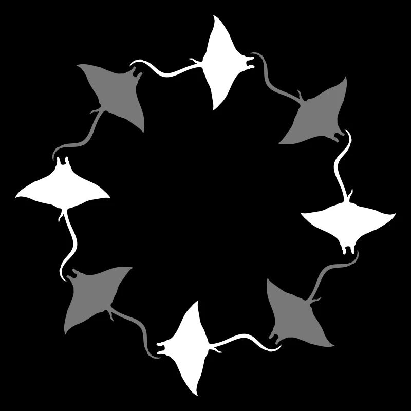 ring pattern circle stingray swim diving
