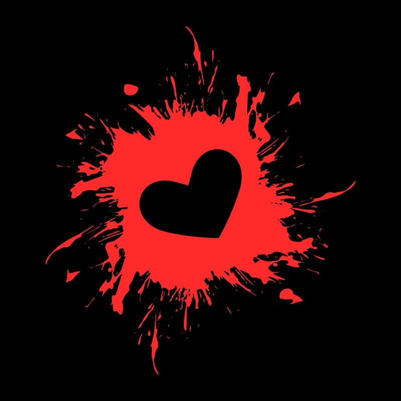 Herz Fleck Tinte rot