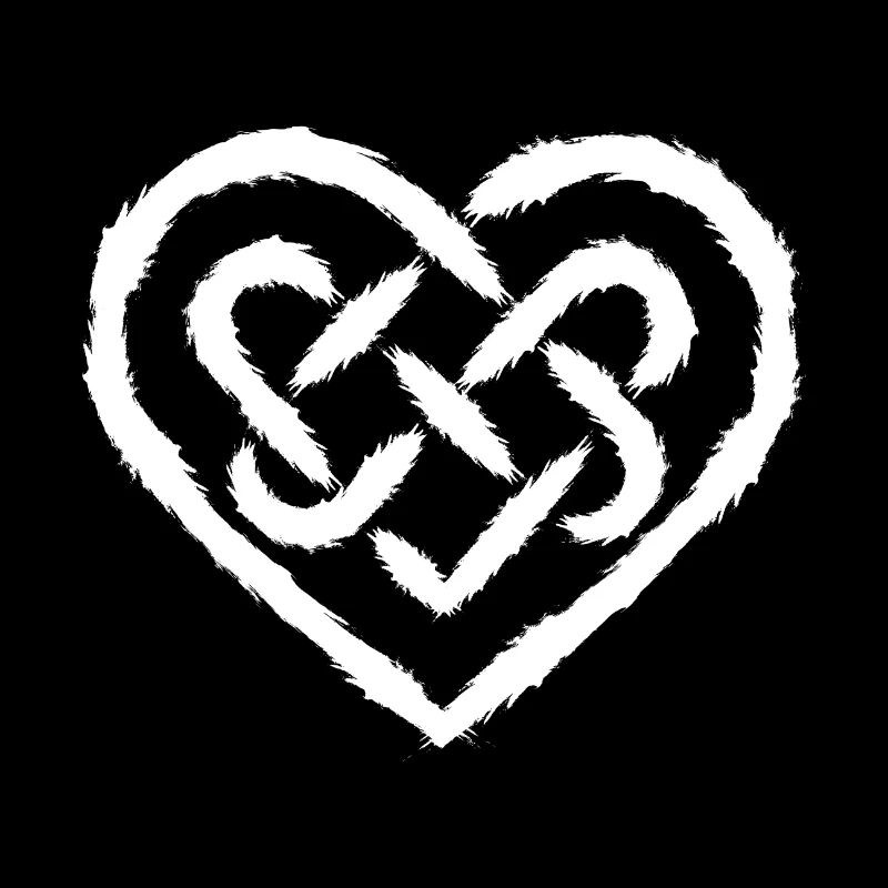 Celtic heart symbol infinity white