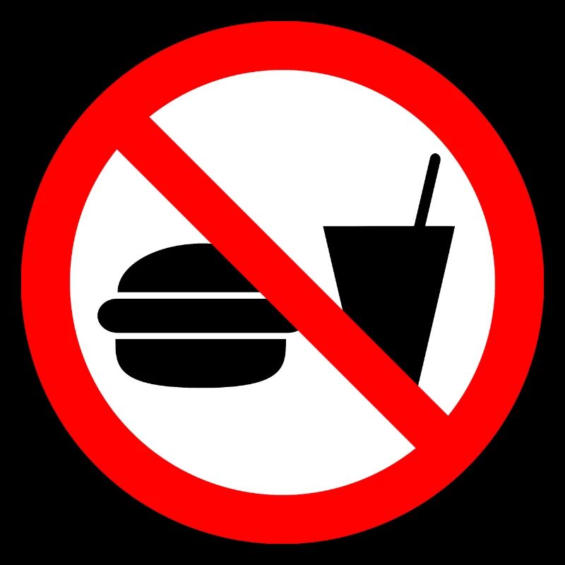 Enseigne interdite de nourriture et de boisson