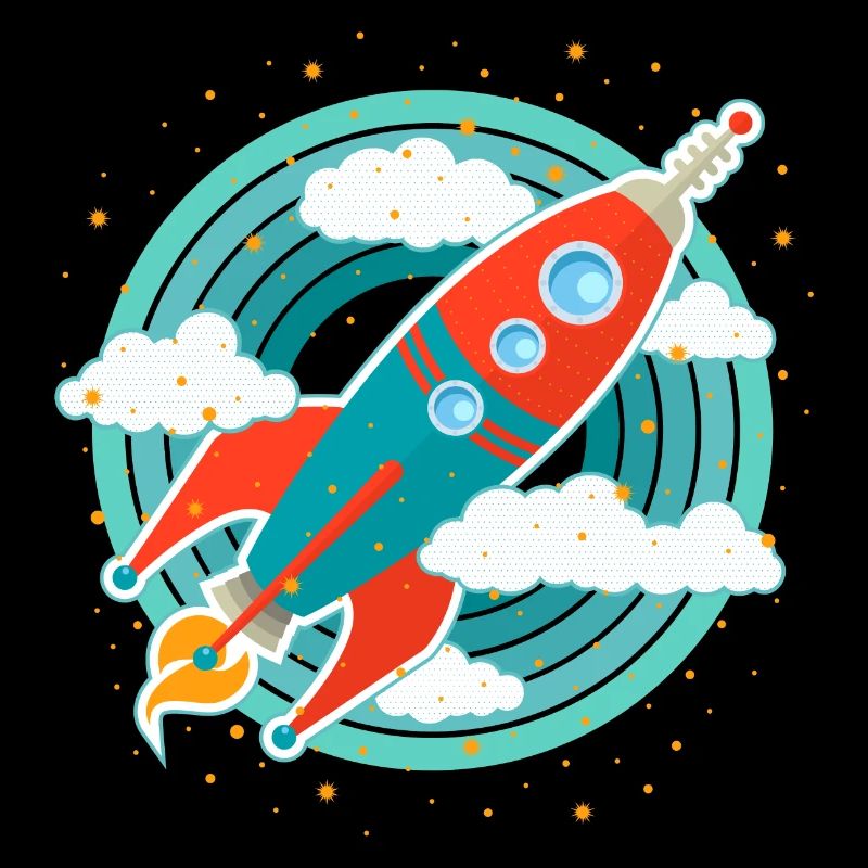 Retro Rakete (Kreise)