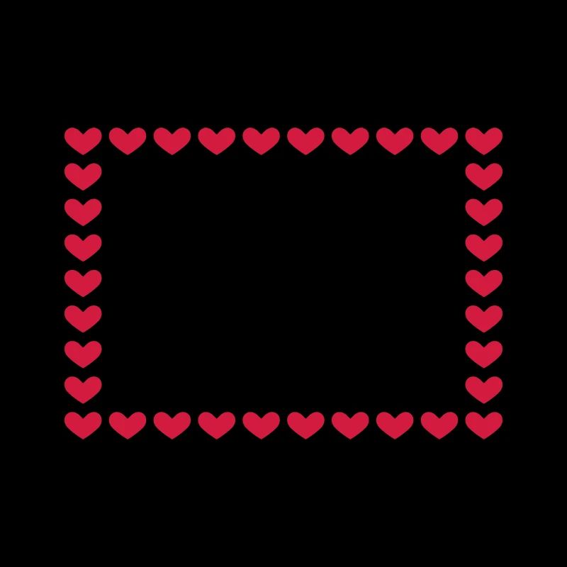 Rechteck Rahmen Box Herz Anpassbar Rot