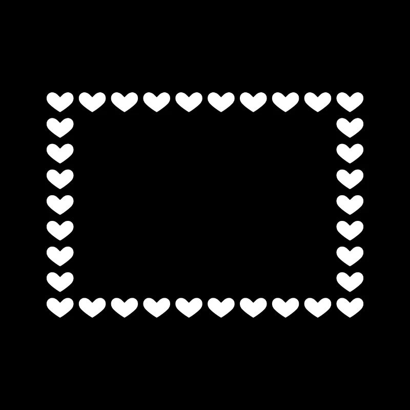 Cadre rectangulaire coeur personnalisable blanc