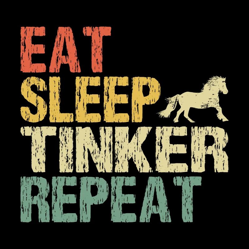 Tinker Pferd Reiten Eat Sleep Retro Vintage