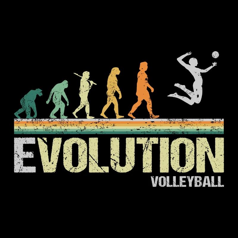 Volleyball Beach Volleyball Evolution Retro Funny