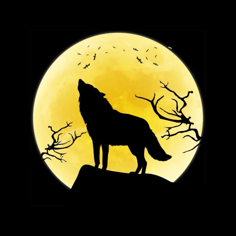 Vollmond Wolf Geschenk