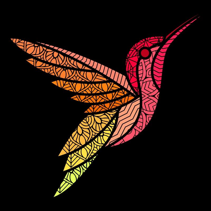 Kolibri Vogel Tier Mandala Vögel Design Kunst