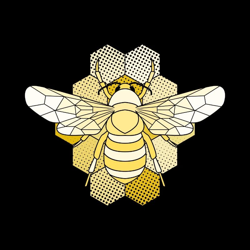 Yellow honey bee on honeycomb Bee Honey Beekeeper