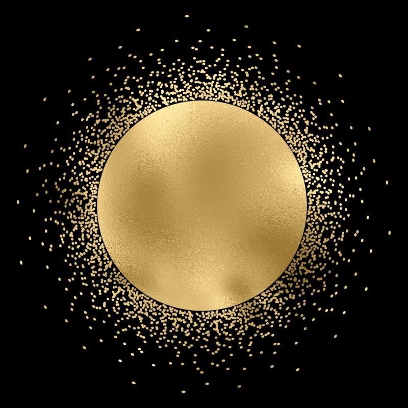 Goldene Sonne Tarot Stil auf schwarz
