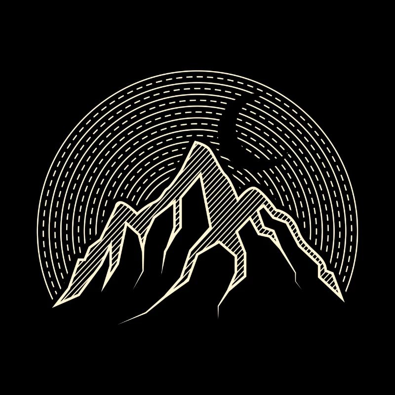 Cadeau d'illustration abstraite de camping de montagne
