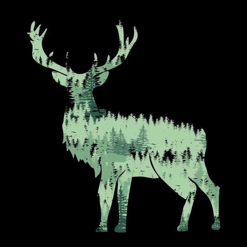 Animal design deer deer forest trees firs nature