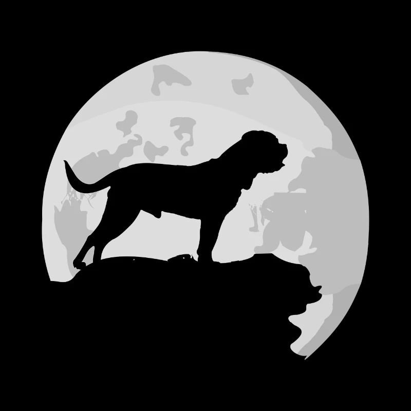 Silhouette de lune au clair de lune Mastiff
