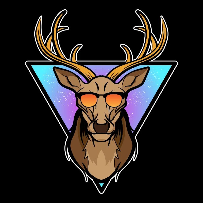 Lustiger Hirsch Deer mit Geweih & Sonnebrille