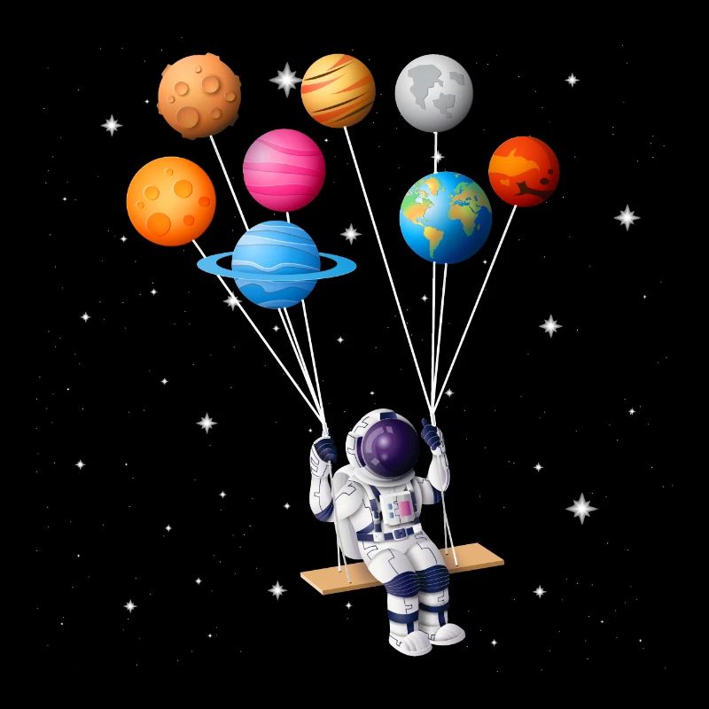 Astronaut planet swing solar system sun earth