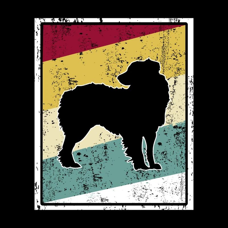 Aussie Australian Shepherd Retro Vintage Stripes