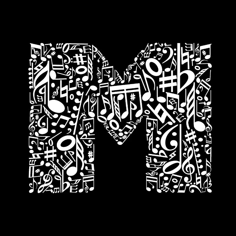 M pour clé de musique couleur blanc