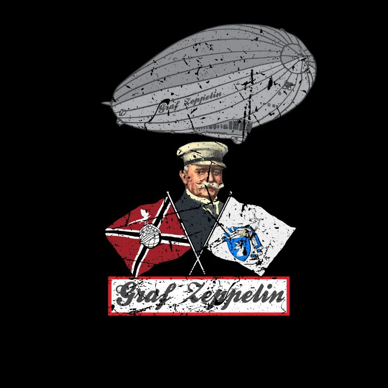 Graf Zeppelin Portrait Luftschiff, Fliegerei Retro