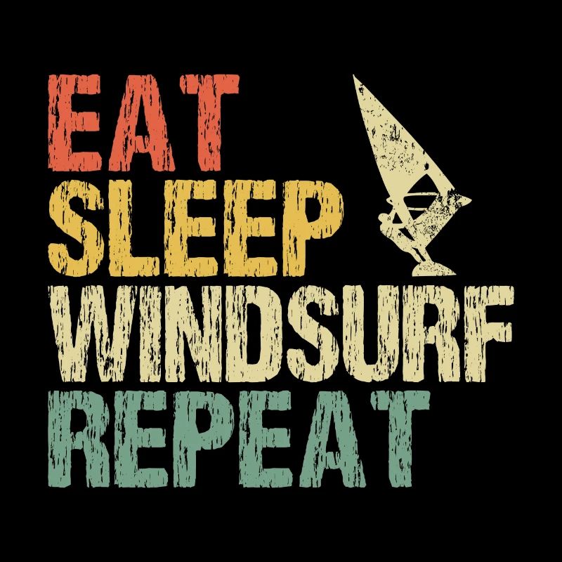 Windsurfing Windsurfer Eat Sleep Saying Retro