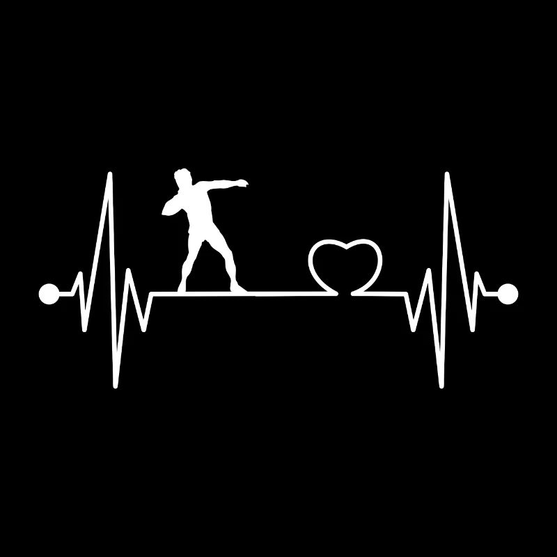 Lancer de poids ligne de coeur d'athlétisme