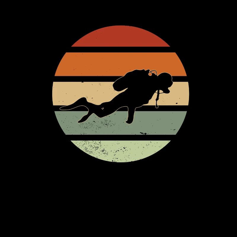 Diver silhouette diving design gift scuba