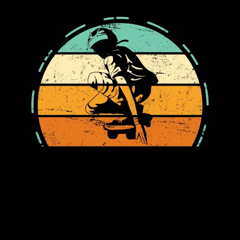 Vintage Longboard Longboarder Gift Retro Sun
