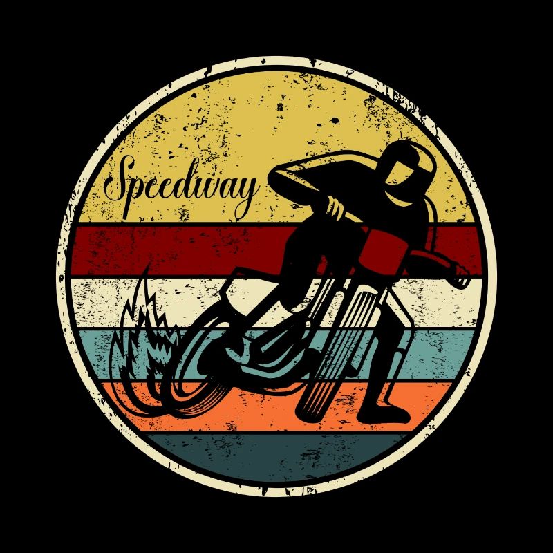 Speedway Rennfahrer Vintage Retro Silhouette