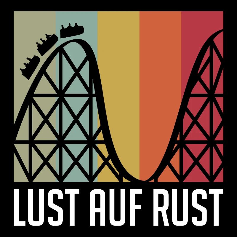 Lust auf Rust vintage retro Achterbahn Motiv