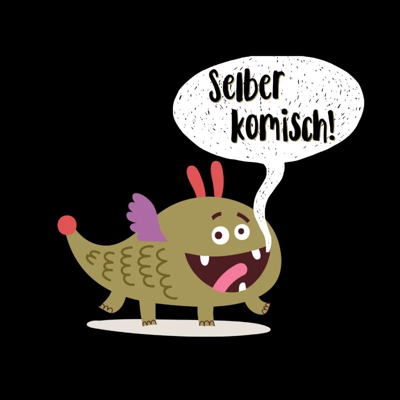 Lustiges Monster mit Sprechblase Selber komisch!