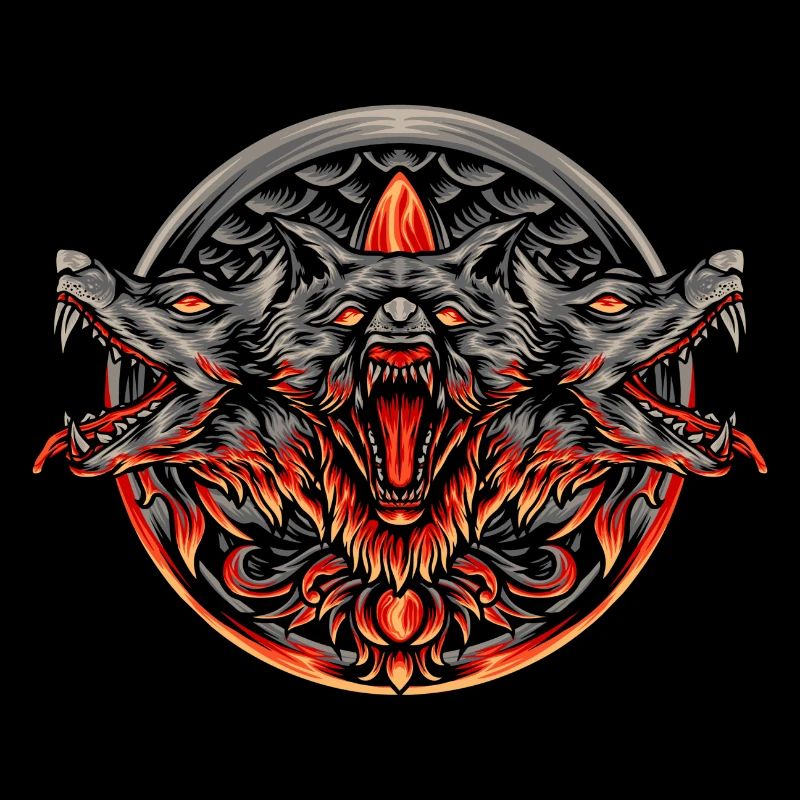 Wolf Head Cerberus Mythical Greek Creatures