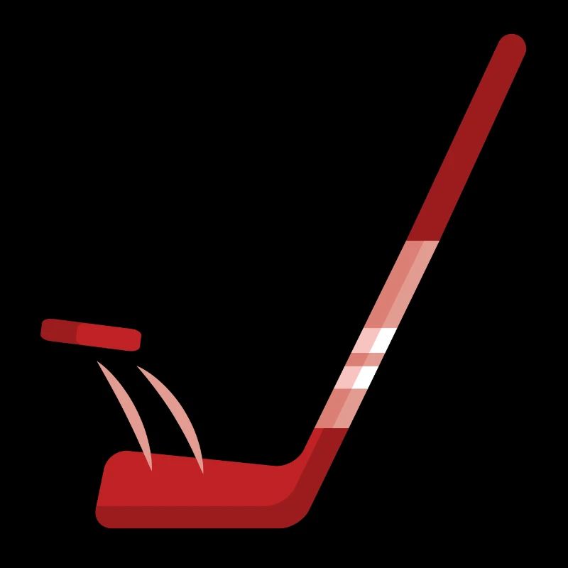 ROTER Eishockeyschläger und Puck