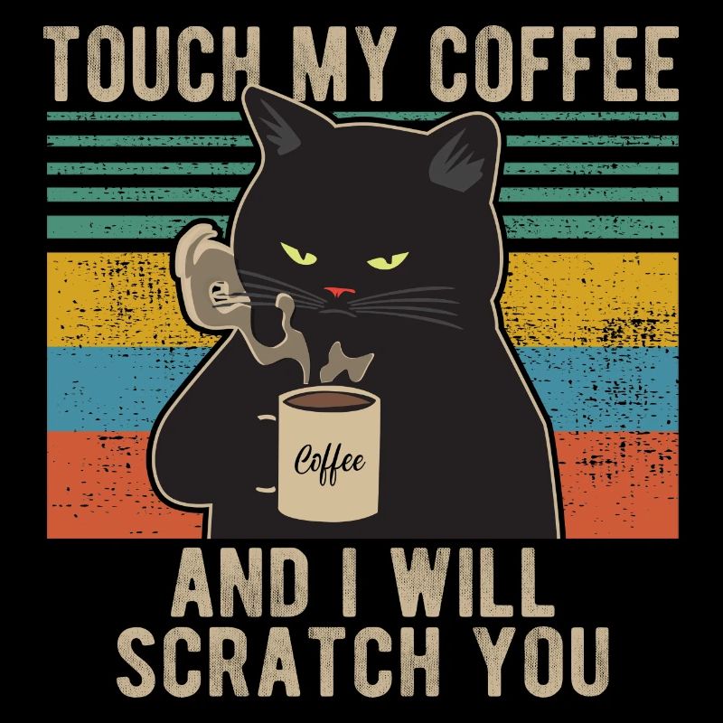 toucher mon café chat café matin grouch drôle