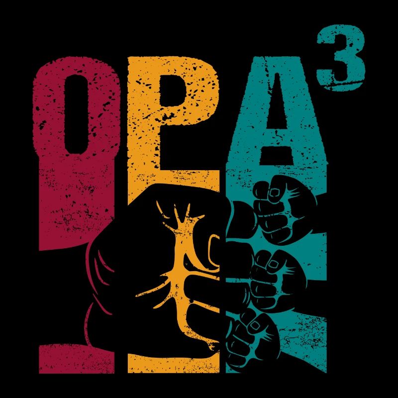 Opa hoch 3 werdender dreifacher drei Enkel