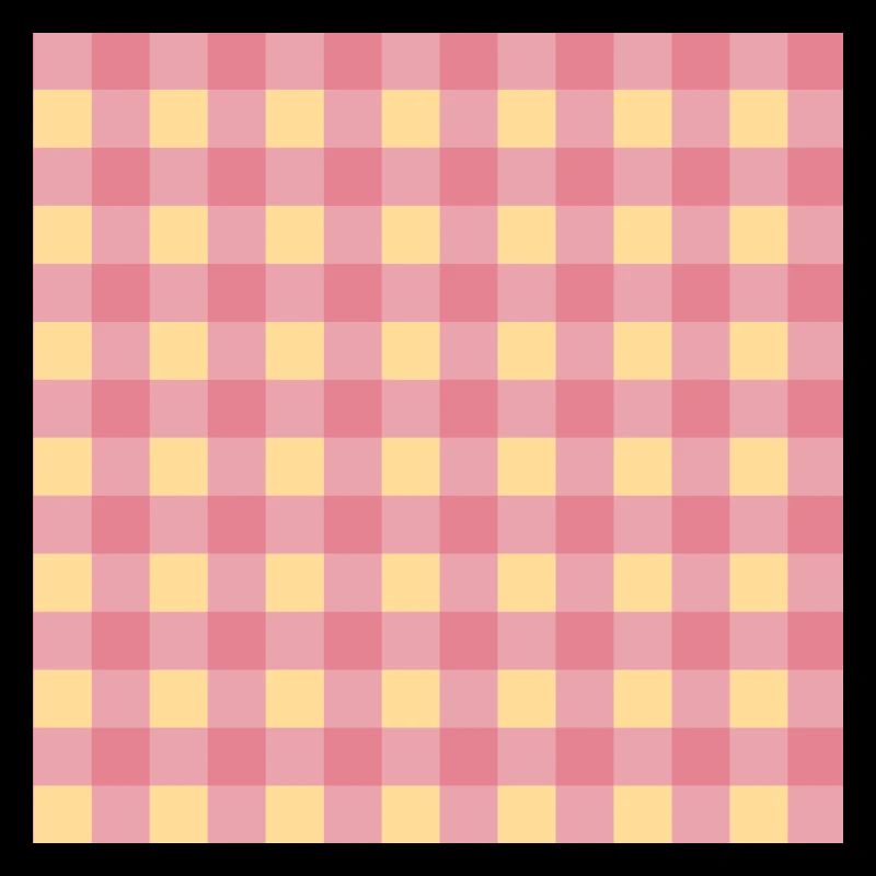 Retro 70's Buffalo Plaid Pattern Jaune & Rose